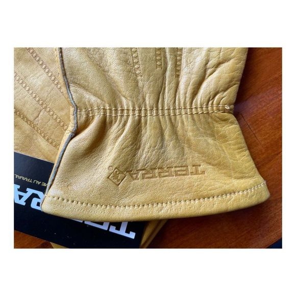 Terra Cowhide Leather Work Gloves Tan NWT Sz M - Picture 12 of 13